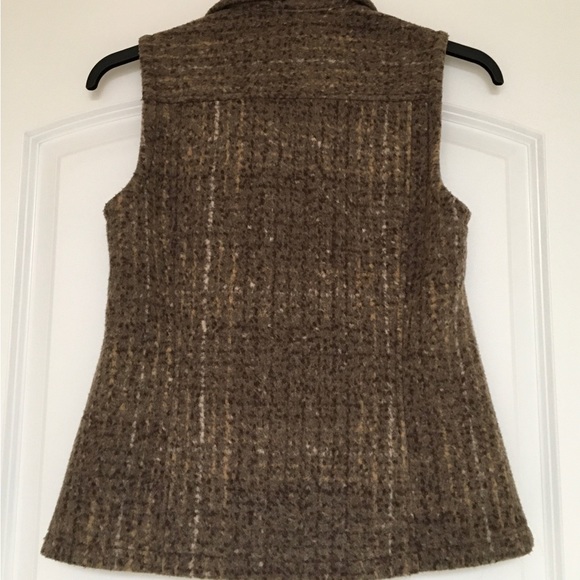 Brown vest, tweed fleece, zip front - Picture 3 of 3